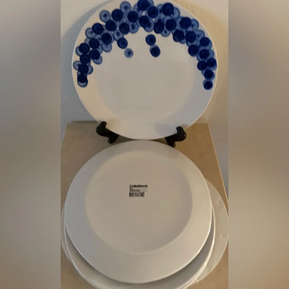 COPY - 5 VTG Crate&Barrel RIKA salad/dessert plates. 8.75” Blueberries